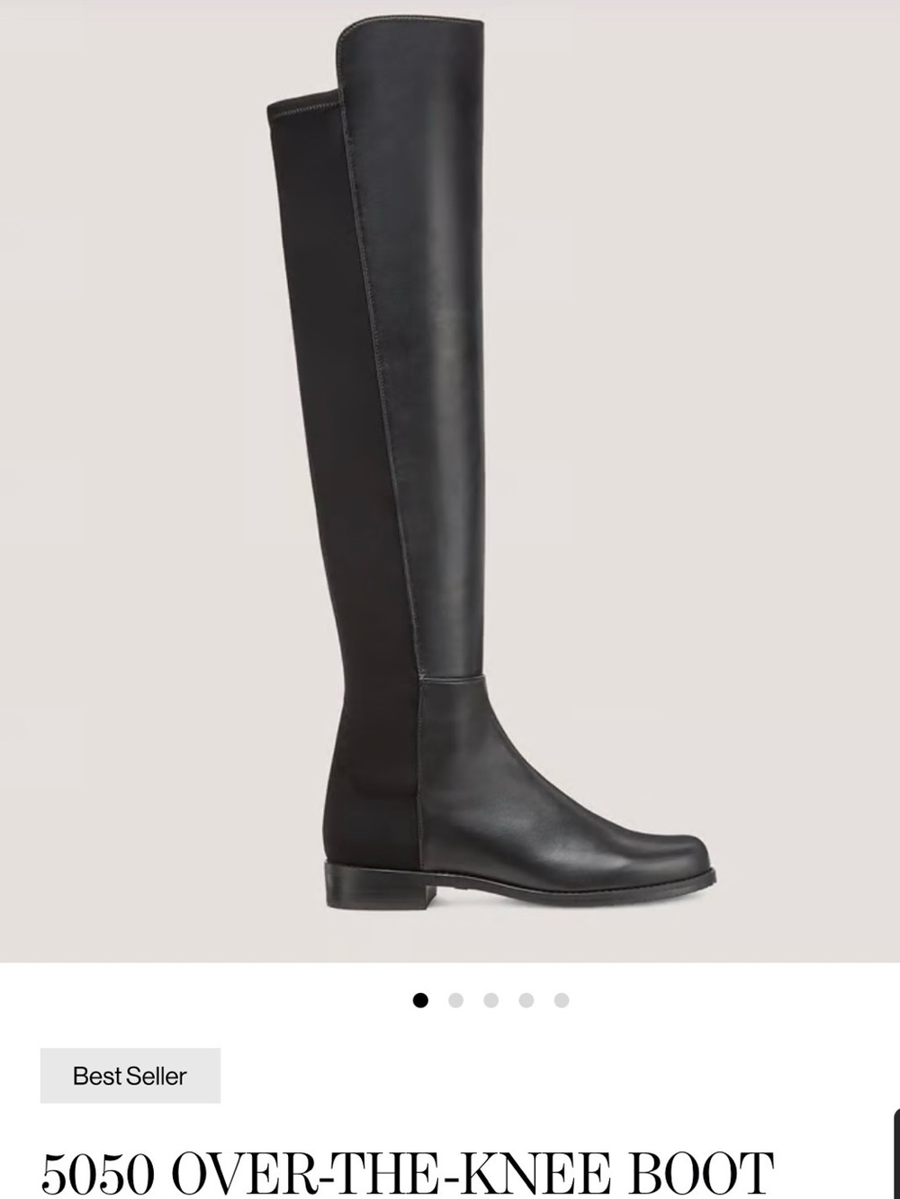 Stuart Weitzman Black Over-the-Knee Leather Boots